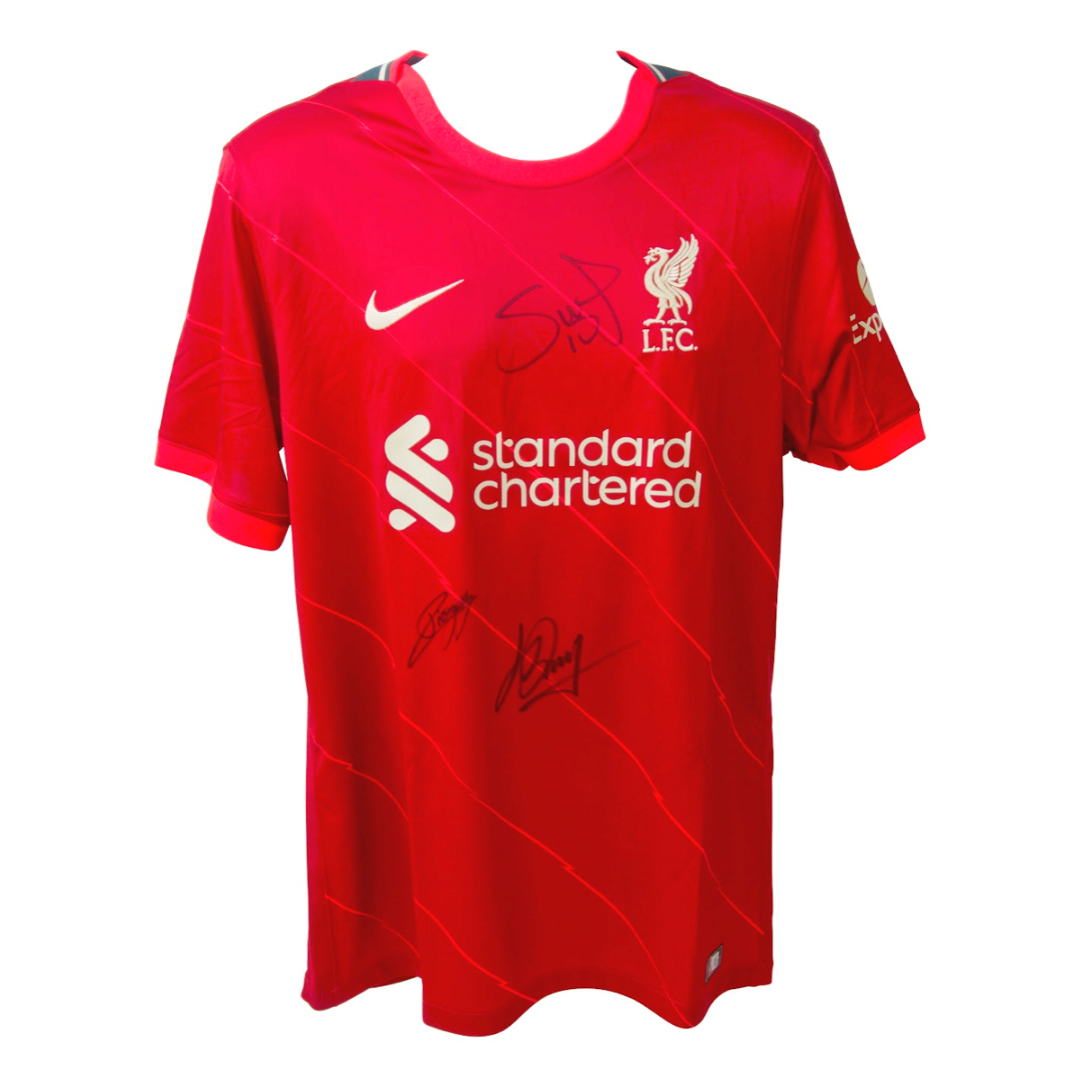 Diogo Jota, Luis Diaz, Sadio Mane Signed Liverpool Jersey with Beckett COA